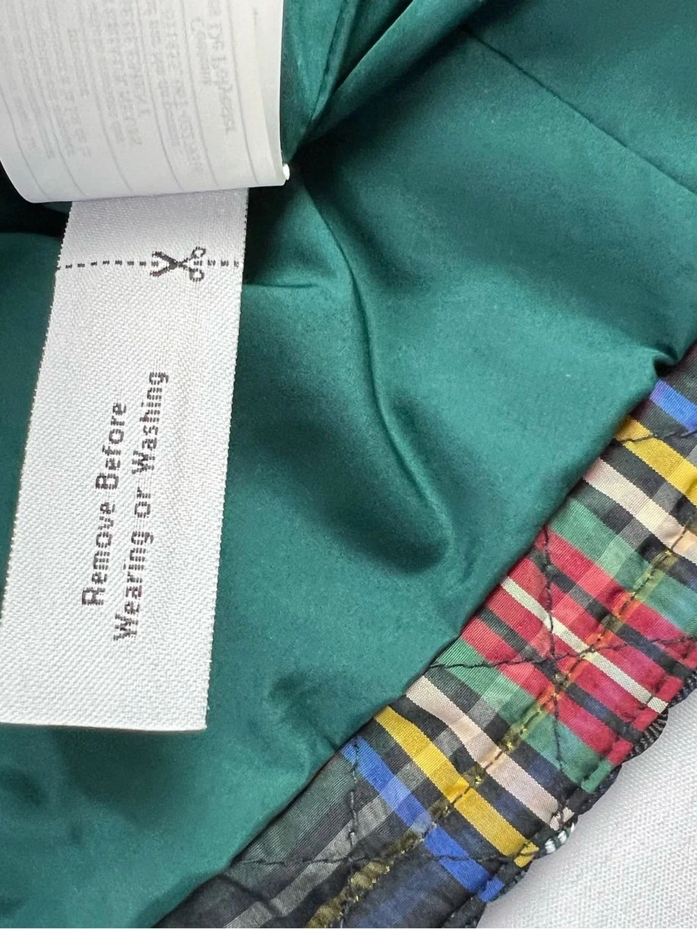 J. Crew Quilted Lady Stewart Tartan Plaid with Braided Trim Collarless Jacket